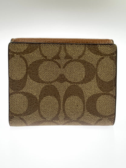 【中古品】【メンズ/レディース】 COACH コーチ SMALL MORGAN WALLET”COLORBLOCK SIGNATURE CF472 スモール モーガン ウォレット カラーブロック シグネチャー 二つ折り財布 ウォレット 181-260424-em-08-min カラー：ブラウン系 万代Net店