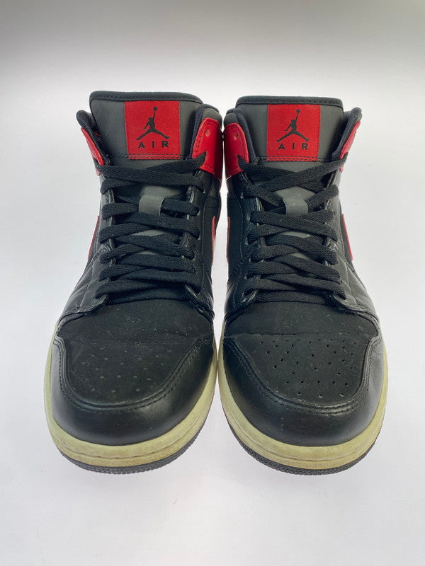 【中古品】【メンズ】 NIKE ナイキ AIR JORDAN 1 RETRO MID 554724-024 エア ジョーダン ワン レトロ ミッド 靴 シューズ スニーカー SNEAKER 160-260422-KS-16-min サイズ：27cm US9 カラー：ブラック/レッド 万代Net店