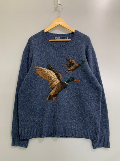 【中古品】【メンズ】 RALPH LAUREN ラルフローレン DUCK SWEATER ダック セーター メンズ トップス 146-260421-KS-34-min サイズ：L カラー：ブルー系 万代Net店