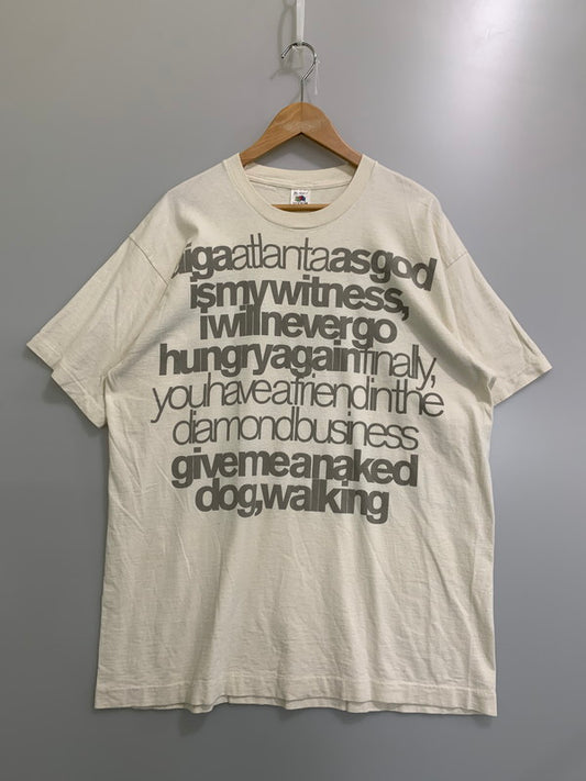 【中古品】【メンズ】 AMERICAN INSTITUTE OF GRAPHIC ARTS アメリカン インスティテュート オブ グラフィック アーツ 90S MESSAGE TEE 1990年代 メッセージ ティー 146-260421-KS-39-min サイズ：XL カラー：ホワイト系 万代Net店