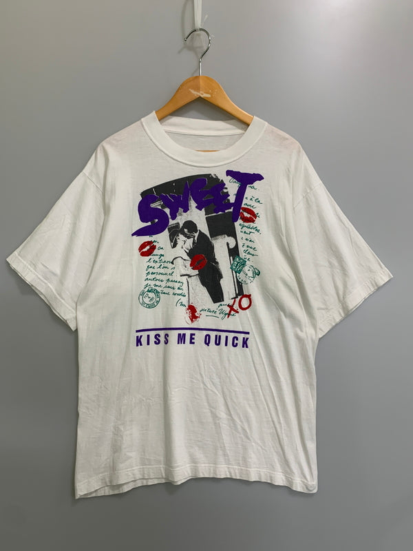 【中古品】【メンズ】 USED 90S DESIGN TEE SWEET デザインT プリントT 半袖Tシャツ 146-260714-ta-43-min サイズ：サイズ不明 カラー：ホワイト 万代Net店