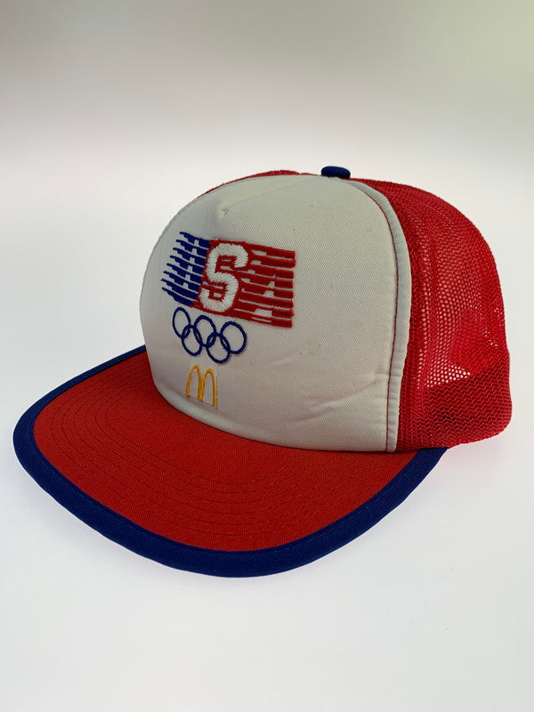 【中古品】【メンズ/レディース】 LA OLYMPIC 1984 MCDONALD'S CAP ロサンゼルス オリンピック マクドナルド メッシュ キャップ ヴィンテージ アメリカ 帽子 185-260424-em-13-min カラー：レッド 万代Net店