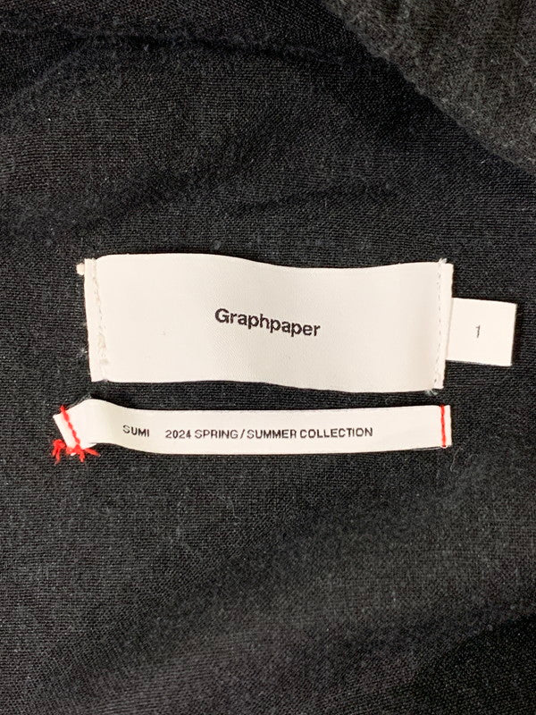 【中古品】【メンズ】 GRAPHPAPER グラフペーパー 24SS LINEN CUPRO TRACK PANTS GM241-40237 2024年春夏 リネン キュプラ トラック パンツ メンズ ボトムス 151-260421-KS-17-min サイズ：1 カラー：ブラック 万代Net店