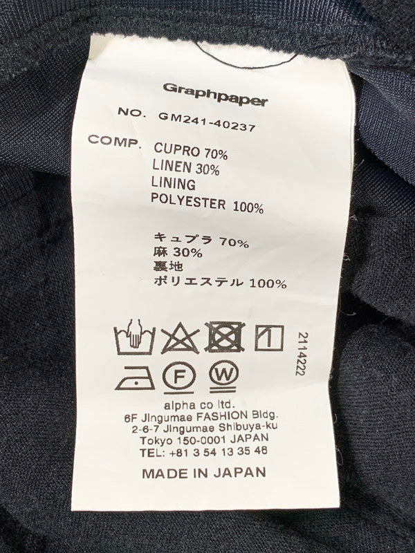 【中古品】【メンズ】 GRAPHPAPER グラフペーパー 24SS LINEN CUPRO TRACK PANTS GM241-40237 2024年春夏 リネン キュプラ トラック パンツ メンズ ボトムス 151-260421-KS-17-min サイズ：1 カラー：ブラック 万代Net店