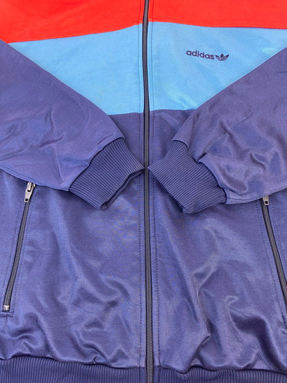 【中古品】【メンズ】 ADIDAS アディダス 80S 90S TRACK JACKET 80年代〜90年代 トラックジャケット ジャージ メンズ 146-260427-KS-23-min カラー：ブルー/レッド 万代Net店