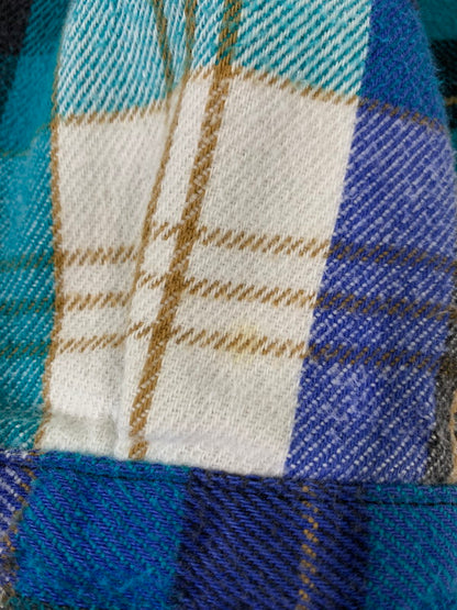 【中古品】【メンズ】 FIVE BROTHER ファイブブラザー 80-90S HEAVY FLANNEL SHIRT 1980年代〜1990年代 ヘビー フランネルシャツ メンズ トップス 146-260421-KS-19-min サイズ：L カラー：ブルー/グリーン/ホワイト 万代Net店