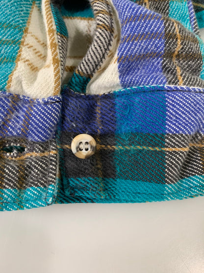 【中古品】【メンズ】 FIVE BROTHER ファイブブラザー 80-90S HEAVY FLANNEL SHIRT 1980年代〜1990年代 ヘビー フランネルシャツ メンズ トップス 146-260421-KS-19-min サイズ：L カラー：ブルー/グリーン/ホワイト 万代Net店