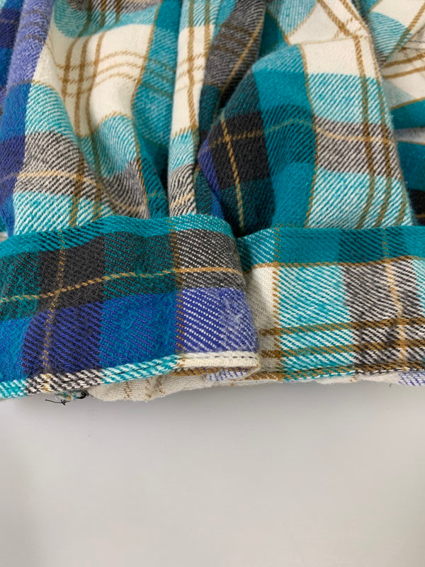 【中古品】【メンズ】 FIVE BROTHER ファイブブラザー 80-90S HEAVY FLANNEL SHIRT 1980年代〜1990年代 ヘビー フランネルシャツ メンズ トップス 146-260421-KS-19-min サイズ：L カラー：ブルー/グリーン/ホワイト 万代Net店