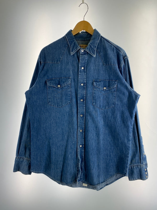 【中古品】【メンズ】 BIG MAC ビッグマック 90S DENIM L S SHIRT デニム ロングスリーブ 長袖シャツ 146-260604-AS-30-min サイズ：REGULAR カラー：ブルー 万代Net店
