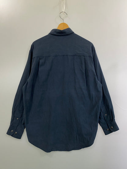 【中古品】【メンズ】 OPTIONS UNLIMITED オプションズ アンリミテッド シルク混 L S SHIRT ロングスリーブ シャツ メンズ 長袖シャツ トップス 146-260524-em-30-min サイズ：M カラー：ネイビー 万代Net店