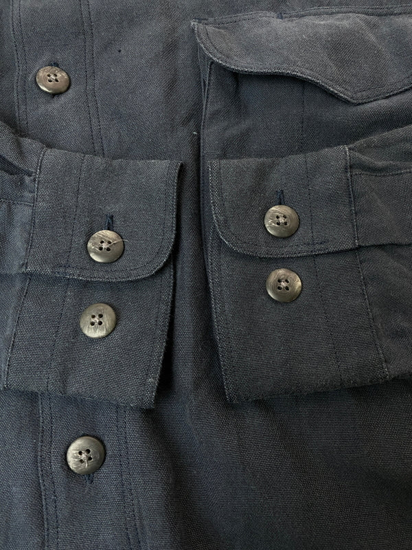 【中古品】【メンズ】 OPTIONS UNLIMITED オプションズ アンリミテッド シルク混 L S SHIRT ロングスリーブ シャツ メンズ 長袖シャツ トップス 146-260524-em-30-min サイズ：M カラー：ネイビー 万代Net店
