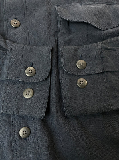 【中古品】【メンズ】 OPTIONS UNLIMITED オプションズ アンリミテッド シルク混 L S SHIRT ロングスリーブ シャツ メンズ 長袖シャツ トップス 146-260524-em-30-min サイズ：M カラー：ネイビー 万代Net店