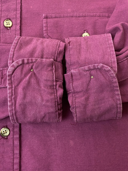 【中古品】【メンズ】 WOOLRICH ウールリッチ 80-90S シャモアクロスシャツ 80年代 90年代 メンズ 長袖 シャツ トップス 144-260524-em-26-min サイズ：L カラー：レッドパープル 万代Net店