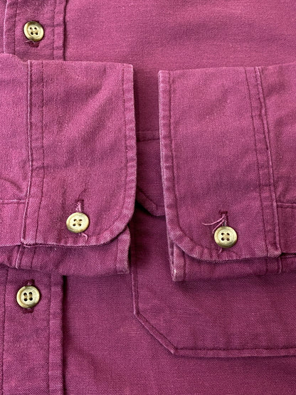 【中古品】【メンズ】 WOOLRICH ウールリッチ 80-90S シャモアクロスシャツ 80年代 90年代 メンズ 長袖 シャツ トップス 144-260524-em-26-min サイズ：L カラー：レッドパープル 万代Net店