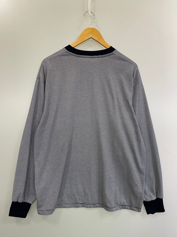 【中古品】【メンズ】 FRESHSERVICE フレッシュサービス MICRO BORDER L S TEE FSC261-70168 マイクロボーダー ロングスリーブ Tシャツ 長袖 ロンT メンズ トップス 140-260521-em-18-min サイズ：M カラー：ネイビー系（ストライプ） 万代Net店