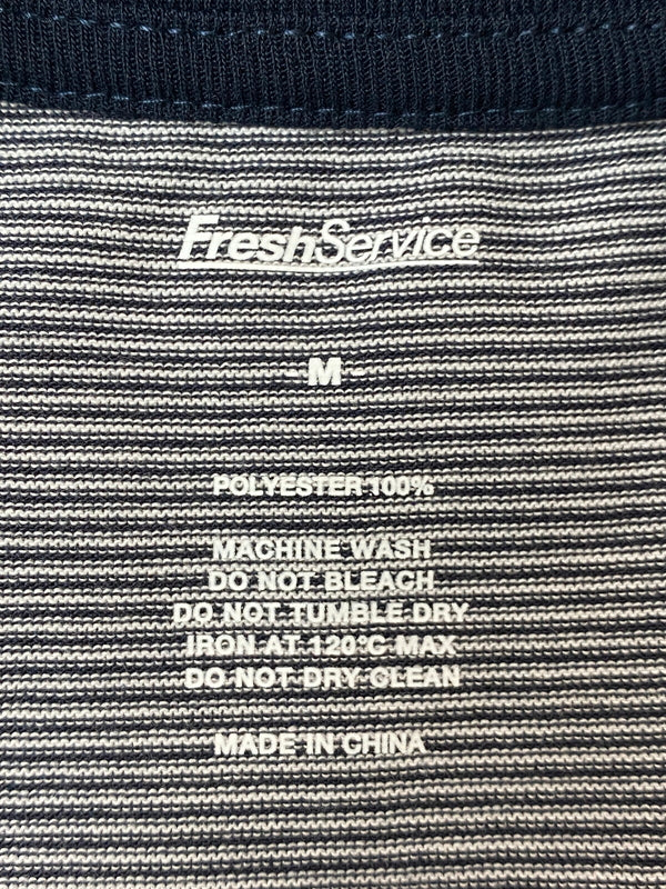 【中古品】【メンズ】 FRESHSERVICE フレッシュサービス MICRO BORDER L S TEE FSC261-70168 マイクロボーダー ロングスリーブ Tシャツ 長袖 ロンT メンズ トップス 140-260521-em-18-min サイズ：M カラー：ネイビー系（ストライプ） 万代Net店