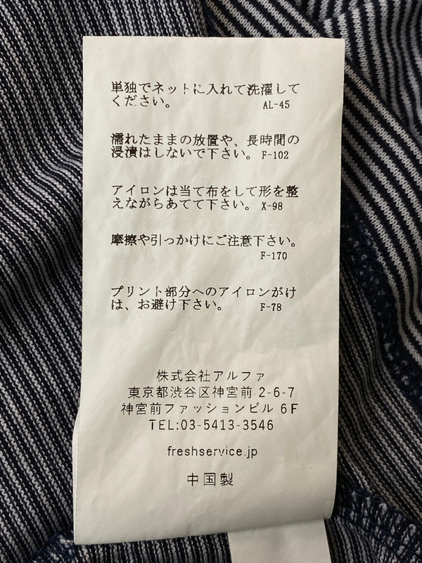 【中古品】【メンズ】 FRESHSERVICE フレッシュサービス MICRO BORDER L S TEE FSC261-70168 マイクロボーダー ロングスリーブ Tシャツ 長袖 ロンT メンズ トップス 140-260521-em-18-min サイズ：M カラー：ネイビー系（ストライプ） 万代Net店