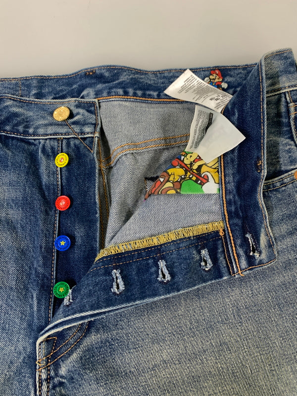 【中古品】【メンズ】 LEVI'S リーバイス × SUPER MARIO スーパーマリオ 501 DAY SELVEDGE DENIM PANT 79830-0066 501 デイ セルビッチ デニムパンツ メンズ ボトムス コラボ ジーンズ 158-260612-em-56-min サイズ：W34×L32 カラー：インディゴブルー 万代Net店