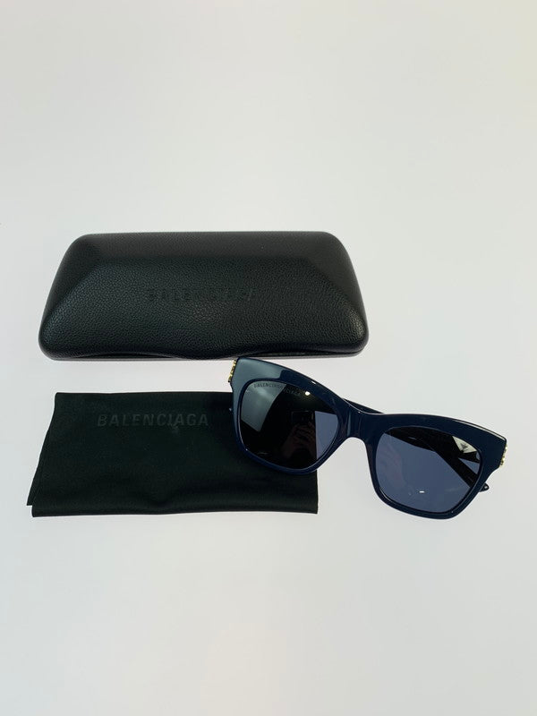【中古品】【メンズ/レディース】 BALENCIAGA バレンシアガ SUNGLASSES GOLD BLUE BB0132S 007 サングラス 53□20-145 203-260424-em-05-min カラー：ブルー（ネイビー） 万代Net店