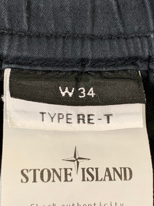 【中古品】【メンズ】 STONE ISLAND ストーンアイランド 771531314 ガーメントダイ コットンウール ストレッチ サテン カーゴパンツ ボトムス 152-260424-jt-31-min サイズ：W34 カラー：ネイビー 万代Net店