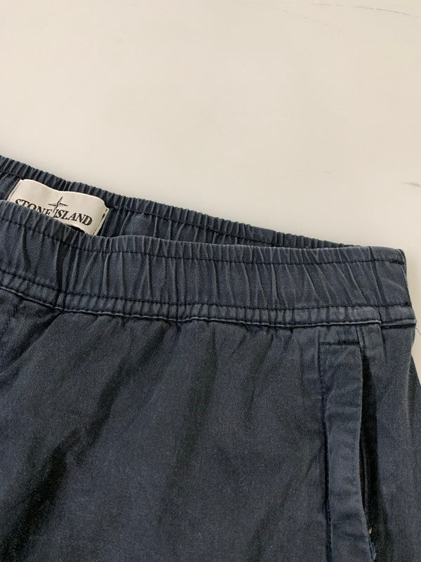【中古品】【メンズ】 STONE ISLAND ストーンアイランド 771531314 ガーメントダイ コットンウール ストレッチ サテン カーゴパンツ ボトムス 152-260424-jt-31-min サイズ：W34 カラー：ネイビー 万代Net店
