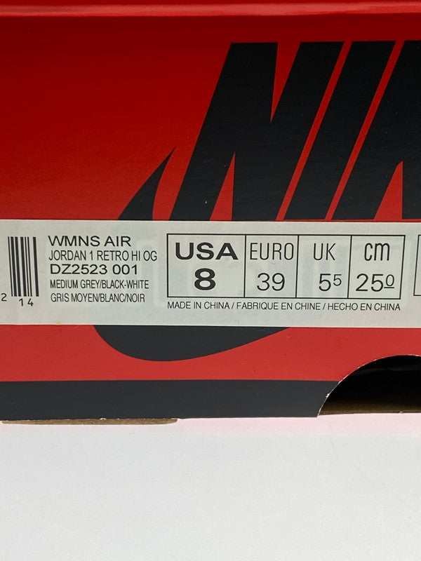 【中古美品】【レディース】 NIKE ナイキ WMS AIR JORDAN 1 RETRO HI OG DZ2523-001 ウィメンズ エア ジョーダン ワン レトロ ハイ オージー 靴 シューズ スニーカー SNEAKER 160-260422-KS-06-min サイズ：25cm US8 カラー：グレー/ブラック 万代Net店
