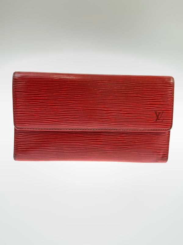 【現状渡し品】【メンズ/レディース】 LOUIS VUITTON ルイ・ヴィトン M6371E エピ ポルトトレゾール エテュイ パピエ CA0071 長財布 ロングウォレット 179-260424-em-09-min カラー：レッド 万代Net店