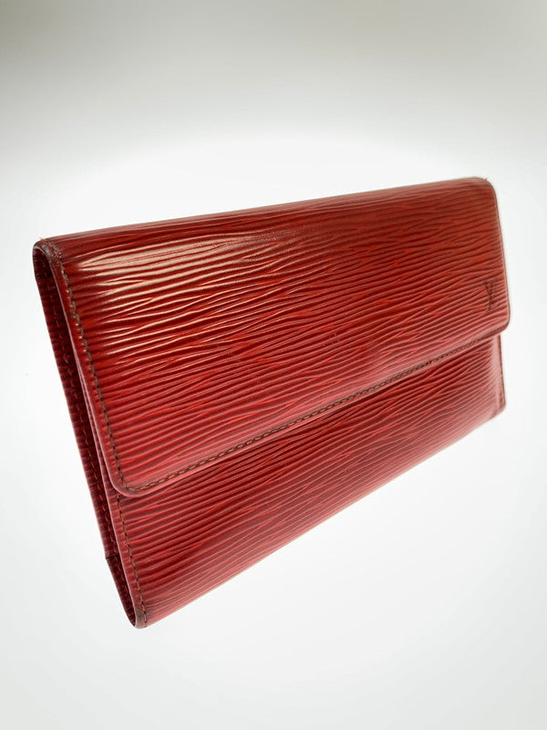【現状渡し品】【メンズ/レディース】 LOUIS VUITTON ルイ・ヴィトン M6371E エピ ポルトトレゾール エテュイ パピエ CA0071 長財布 ロングウォレット 179-260424-em-09-min カラー：レッド 万代Net店