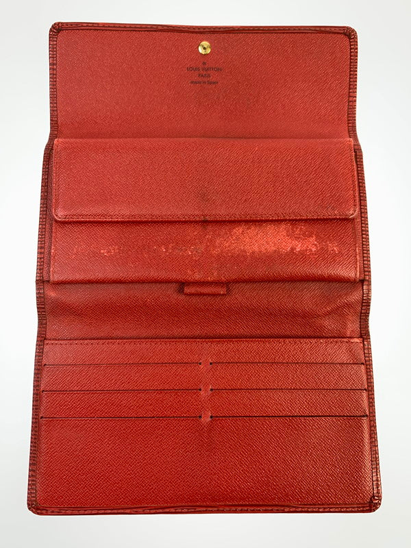 【現状渡し品】【メンズ/レディース】 LOUIS VUITTON ルイ・ヴィトン M6371E エピ ポルトトレゾール エテュイ パピエ CA0071 長財布 ロングウォレット 179-260424-em-09-min カラー：レッド 万代Net店