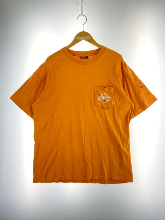 【中古品】【メンズ】 HARLEY-DAVIDSON ハーレーダビッドソン PRINT TEE 半袖Tシャツ ショートスリーブ 146-260503-AS-5-min サイズ：L カラー：オレンジ 万代Net店