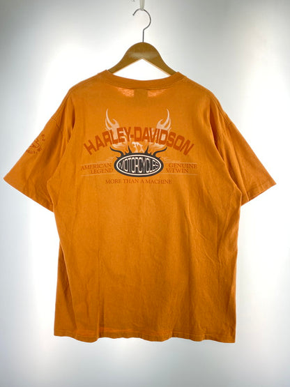 【中古品】【メンズ】 HARLEY-DAVIDSON ハーレーダビッドソン PRINT TEE 半袖Tシャツ ショートスリーブ 146-260503-AS-5-min サイズ：L カラー：オレンジ 万代Net店