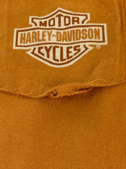 【中古品】【メンズ】 HARLEY-DAVIDSON ハーレーダビッドソン PRINT TEE 半袖Tシャツ ショートスリーブ 146-260503-AS-5-min サイズ：L カラー：オレンジ 万代Net店