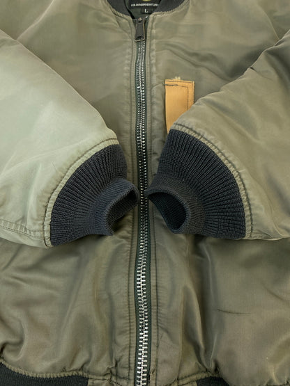 【中古品】【メンズ】 LUCKY STRIKE ラッキーストライク MA-1 FLIGHT JACKET フライトジャケット アウター 146-260604-AS-33-min サイズ：L カラー：グレー 万代Net店
