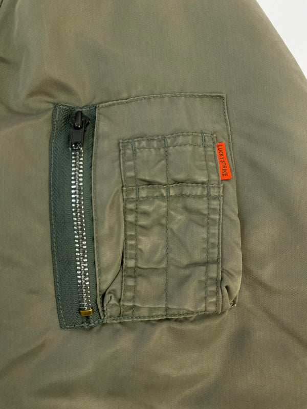 【中古品】【メンズ】 LUCKY STRIKE ラッキーストライク MA-1 FLIGHT JACKET フライトジャケット アウター 146-260604-AS-33-min サイズ：L カラー：グレー 万代Net店