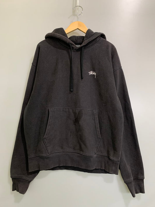 【中古品】【メンズ】 STUSSY ステューシー 118532 FRONT LOGO HOODIE フロント ロゴ フーディ パーカー トップス 142-260424-jt-29-min サイズ：L カラー：ブラック 万代Net店