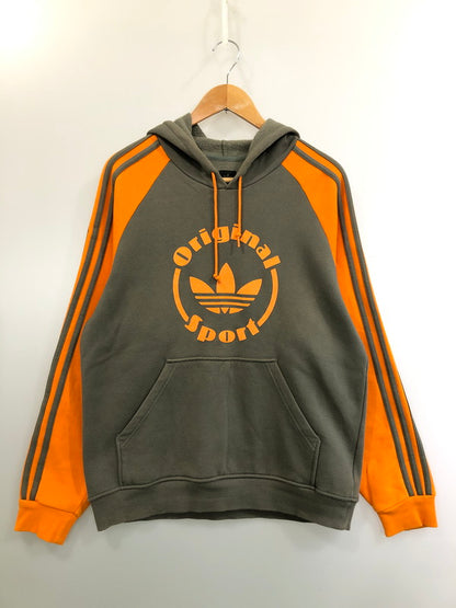 【中古品】【メンズ】 ADIDAS アディダス 90S CIRCLE LOGO HOODIE フーディ 146-260426-zi-29-min サイズ：L カラー：オレンジ/オリーブ系 万代Net店