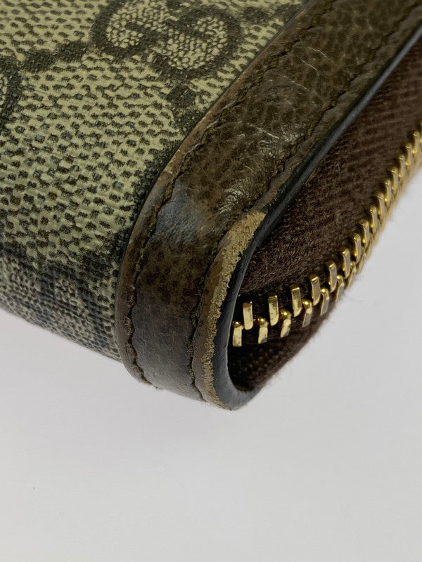 【中古品】【メンズ/レディース】 GUCCI グッチ オフィディア GG ジップアラウンドウォレット 523154 財布 181-260428-KS-01-min カラー：ブラウン系 万代Net店