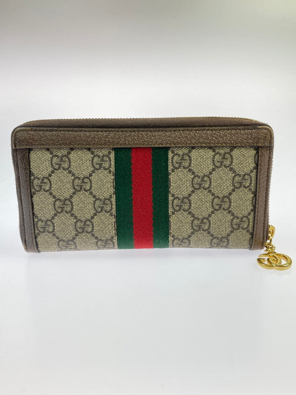 【中古品】【メンズ/レディース】 GUCCI グッチ オフィディア GG ジップアラウンドウォレット 523154 財布 181-260428-KS-01-min カラー：ブラウン系 万代Net店