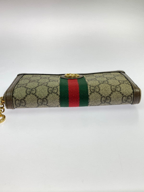 【中古品】【メンズ/レディース】 GUCCI グッチ オフィディア GG ジップアラウンドウォレット 523154 財布 181-260428-KS-01-min カラー：ブラウン系 万代Net店