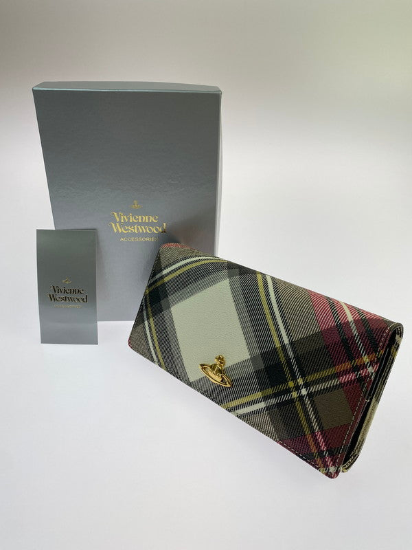 【中古品】【メンズ/レディース】 VIVIENNE WESTWOOD ヴィヴィアン ウエストウッド マルチカラーチェック 長財布 1032VW30 200-260428-KS-14-min カラー：マルチカラー 万代Net店