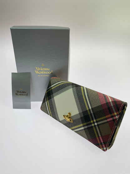 【中古品】【メンズ/レディース】 VIVIENNE WESTWOOD ヴィヴィアン ウエストウッド マルチカラーチェック 長財布 1032VW30 200-260428-KS-14-min カラー：マルチカラー 万代Net店