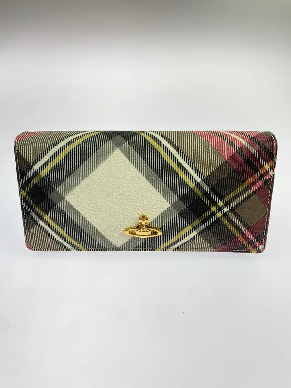 【中古品】【メンズ/レディース】 VIVIENNE WESTWOOD ヴィヴィアン ウエストウッド マルチカラーチェック 長財布 1032VW30 200-260428-KS-14-min カラー：マルチカラー 万代Net店