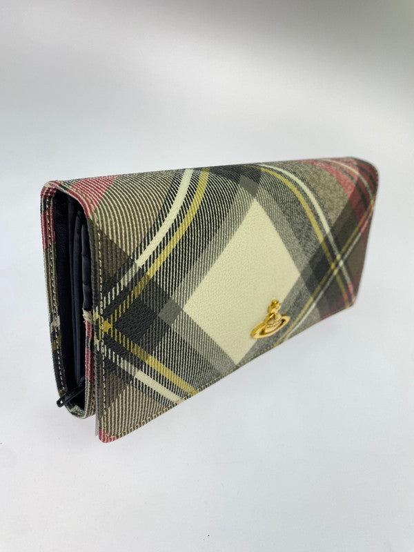 【中古品】【メンズ/レディース】 VIVIENNE WESTWOOD ヴィヴィアン ウエストウッド マルチカラーチェック 長財布 1032VW30 200-260428-KS-14-min カラー：マルチカラー 万代Net店