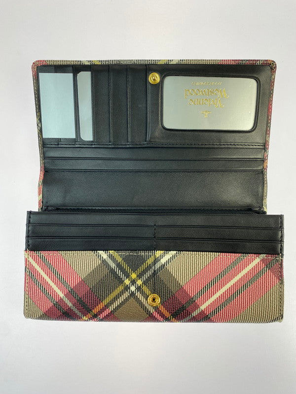 【中古品】【メンズ/レディース】 VIVIENNE WESTWOOD ヴィヴィアン ウエストウッド マルチカラーチェック 長財布 1032VW30 200-260428-KS-14-min カラー：マルチカラー 万代Net店