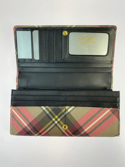 【中古品】【メンズ/レディース】 VIVIENNE WESTWOOD ヴィヴィアン ウエストウッド マルチカラーチェック 長財布 1032VW30 200-260428-KS-14-min カラー：マルチカラー 万代Net店