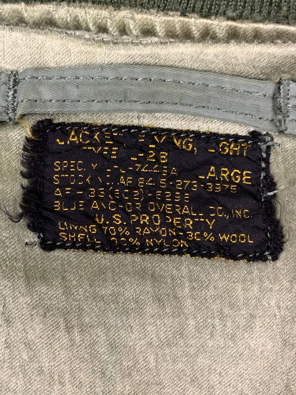 【現状渡し品】【メンズ】 USAF 50 S初期型 L-2B FLIGHT JACKET BLUE ANCHOR社 フライト ジャケット アウター 146-260424-jt-36-min サイズ：L カラー：ライトオリーブ 万代Net店