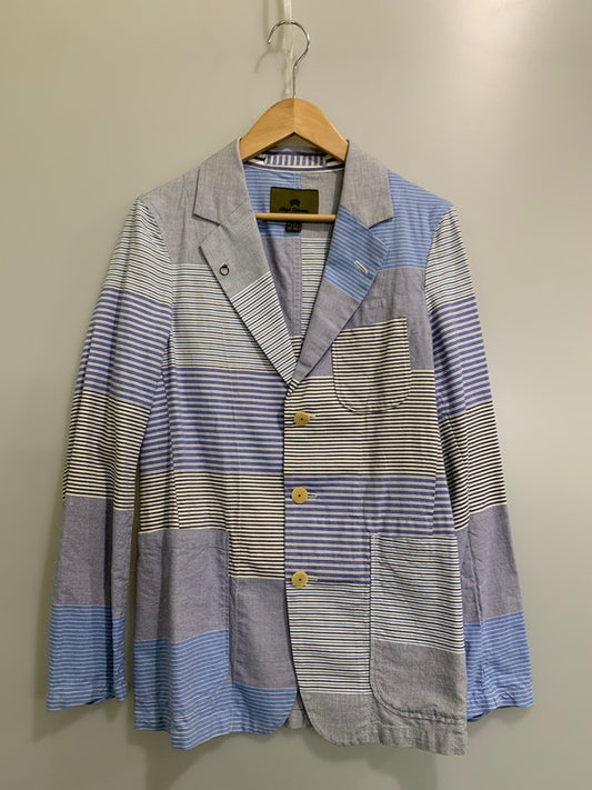 【中古品】【メンズ】 NIGEL CABOURN ナイジェルケーボン MULTI BORDER JACKET 8070080040 マルチボーダージャケット アウター 145-260425-SH-31-min サイズ：44 カラー：ブルー 万代Net店