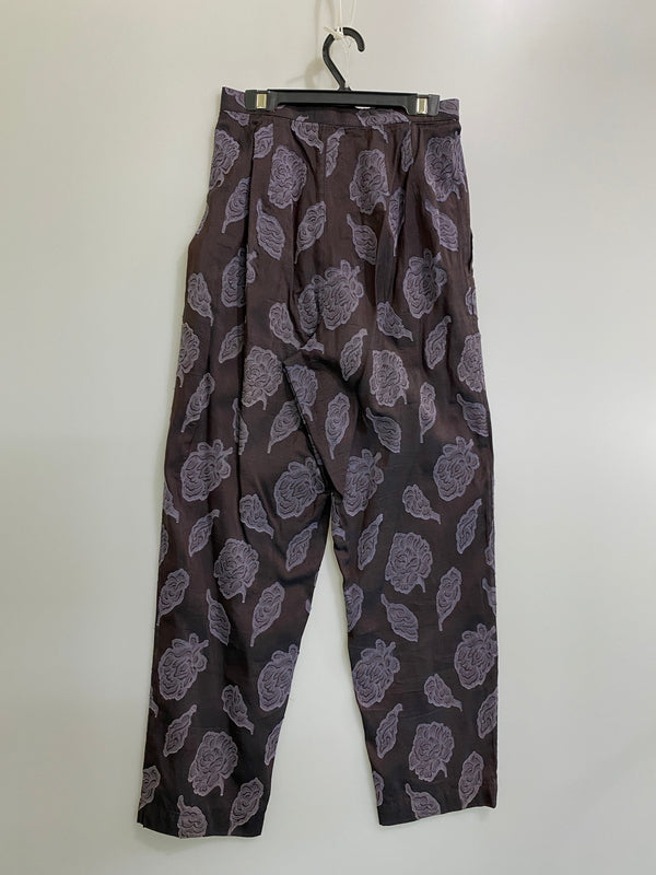 【中古品】【レディース】 ISSEY MIYAKE イッセイミヤケ 80S BOTANICAL PATTERN PANT ボタニカル柄パンツ スラックス 171-260613-kt-06-min サイズ：9 カラー：ブラック系 万代Net店