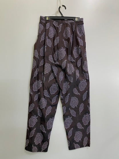 【中古品】【レディース】 ISSEY MIYAKE イッセイミヤケ 80S BOTANICAL PATTERN PANT ボタニカル柄パンツ スラックス 171-260613-kt-06-min サイズ：9 カラー：ブラック系 万代Net店
