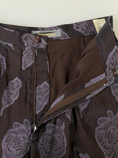 【中古品】【レディース】 ISSEY MIYAKE イッセイミヤケ 80S BOTANICAL PATTERN PANT ボタニカル柄パンツ スラックス 171-260613-kt-06-min サイズ：9 カラー：ブラック系 万代Net店